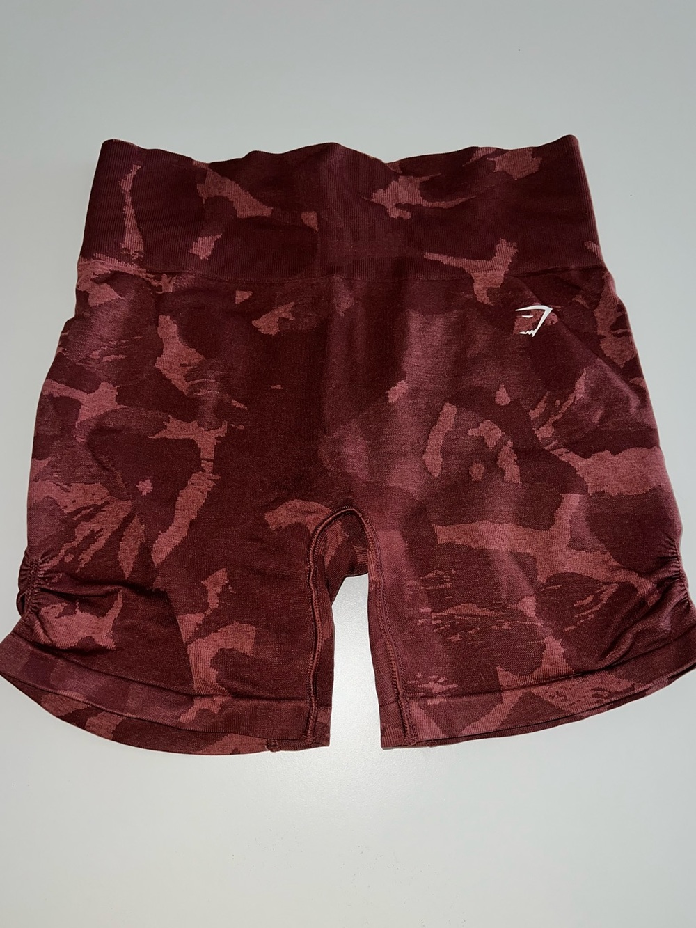 Gymshark High-Waist Burgundy Camo Women’s Shorts
